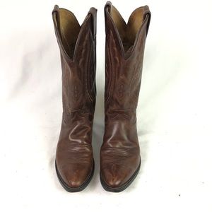 Justin Brown Leather Western Cowboy Boots Size 9EE
